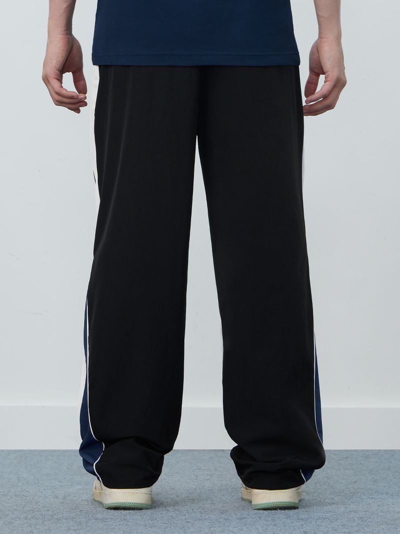 The Souled Store Men Colorblock Black Track Pants - Image 3