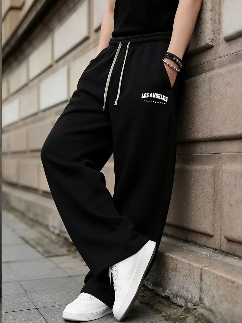 Men Black Printed Track Pants - Image 2