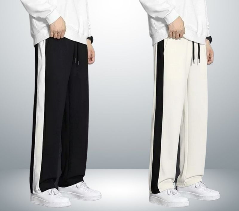 STITCHCOUNTER Pack of 2 Men Striped Multicolor Track Pants - Image 2