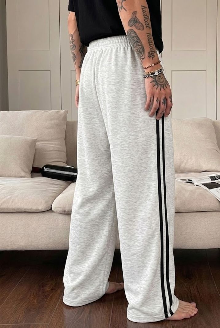 Dockstreet Men Striped White Track Pants - Image 3