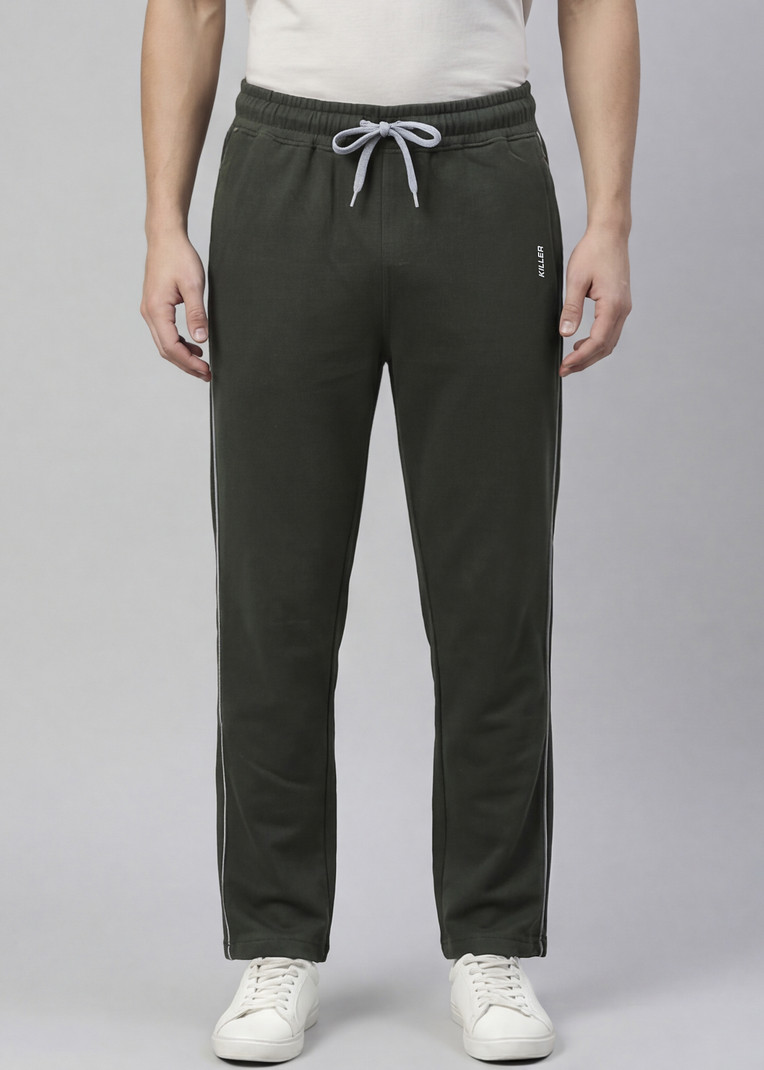 Men Colorblock Olive Track Pants