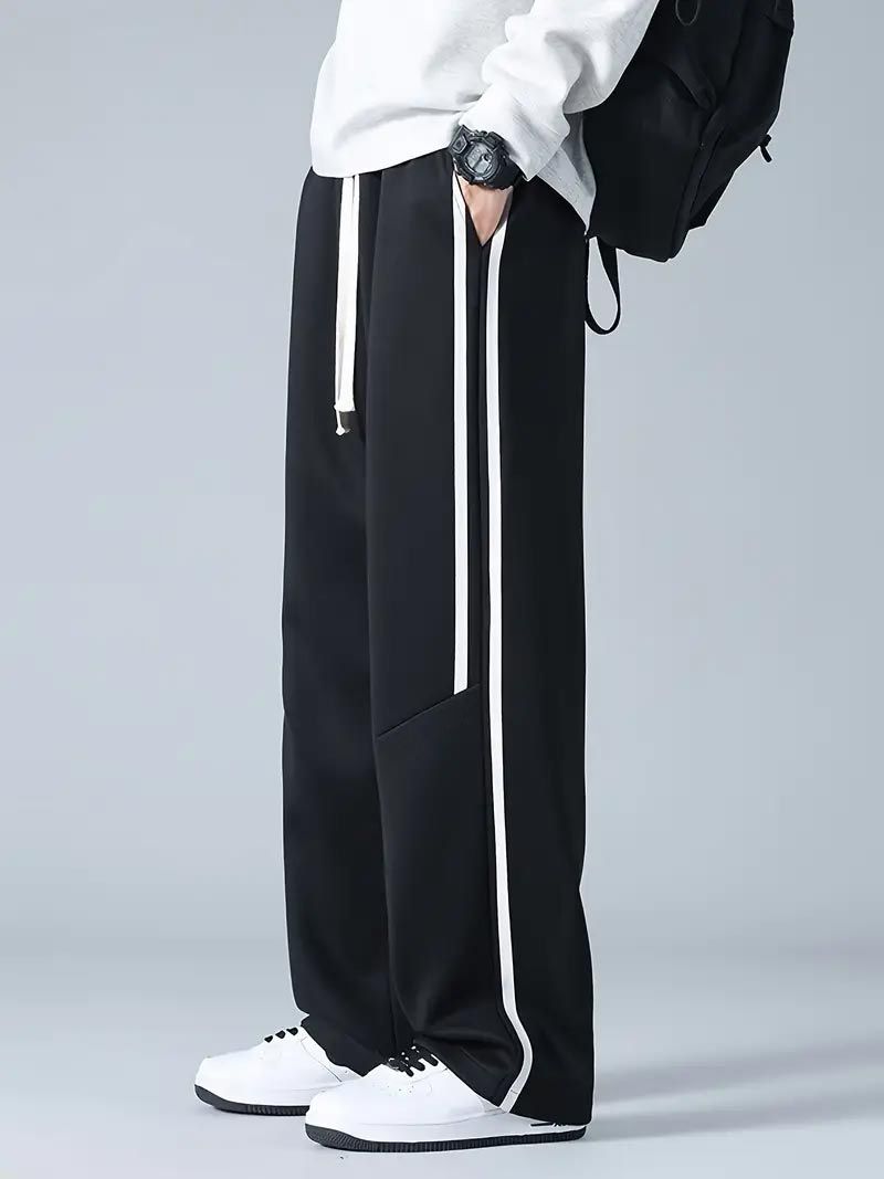 FOXTER Men Striped Black Track Pants - Image 4