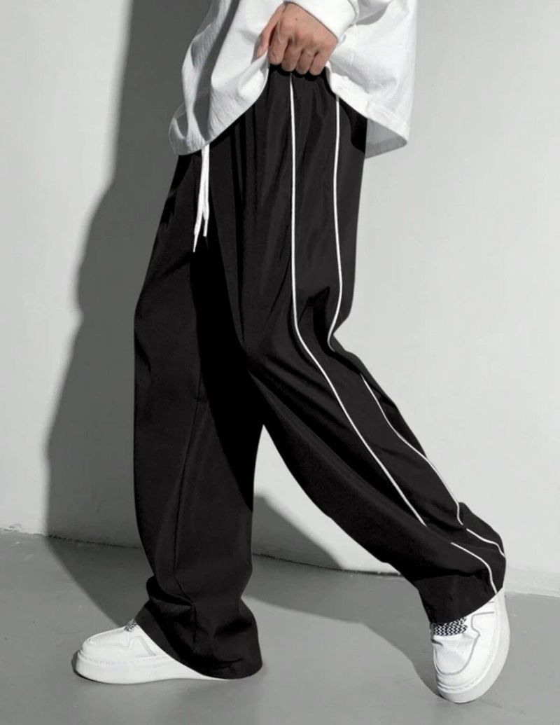 Men Striped Black Track Pants by ColorMeGorgeous - Image 5