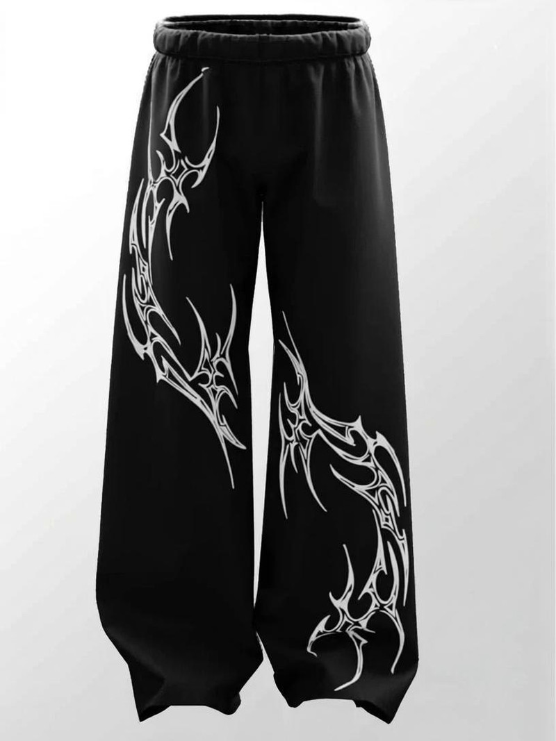 zen1fashion men printed black track pants