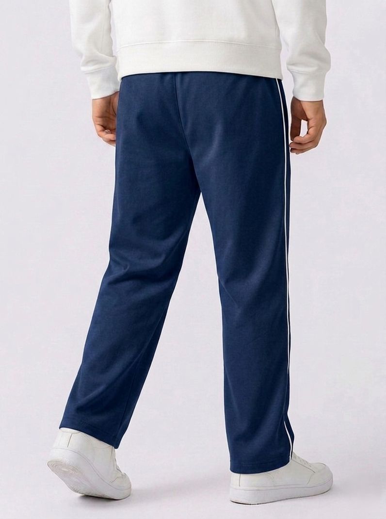 VEXUA Men Striped White Track Pants - Image 5