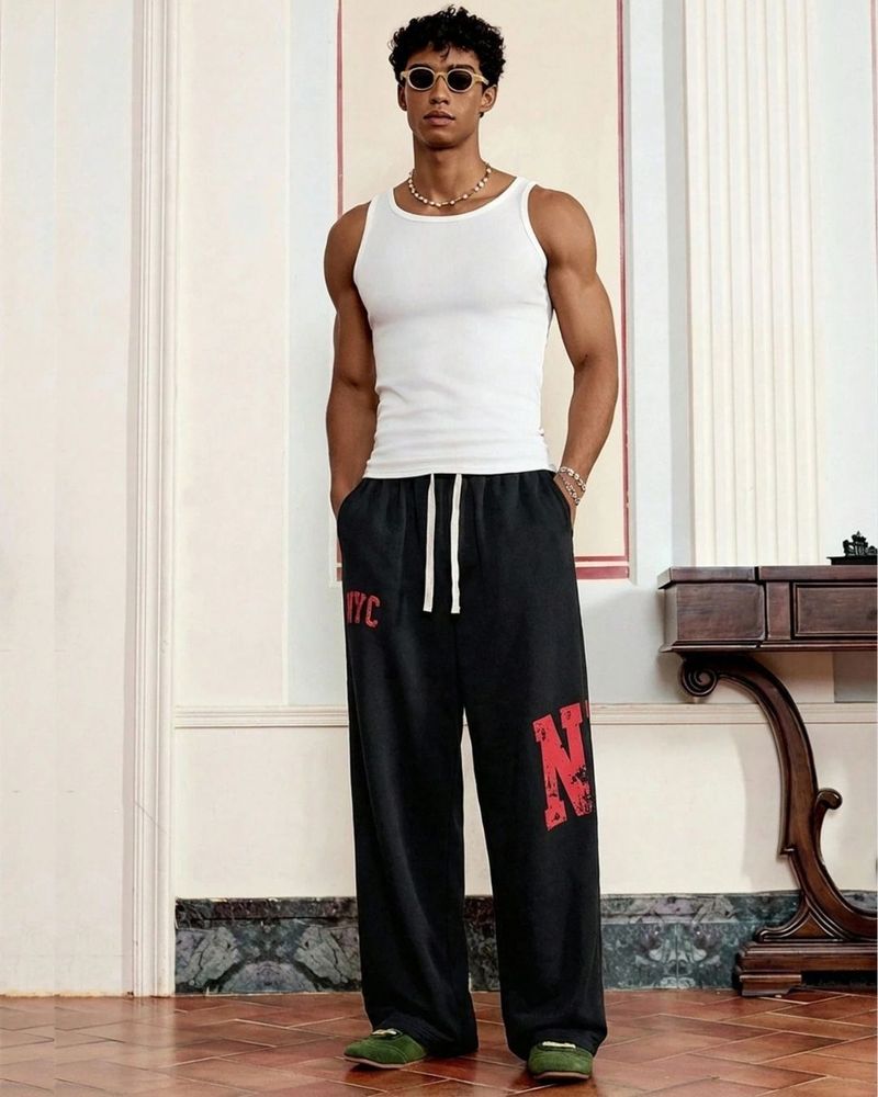 Men Black Printed Track Pants - Image 4