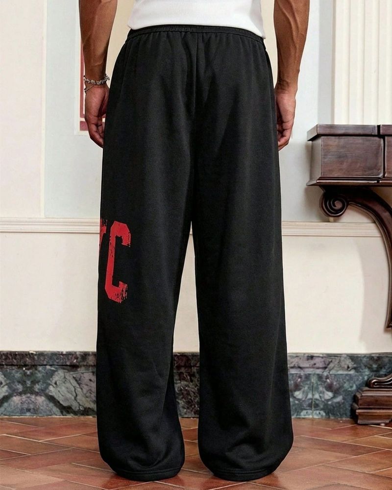 Men Black Printed Track Pants - Image 6