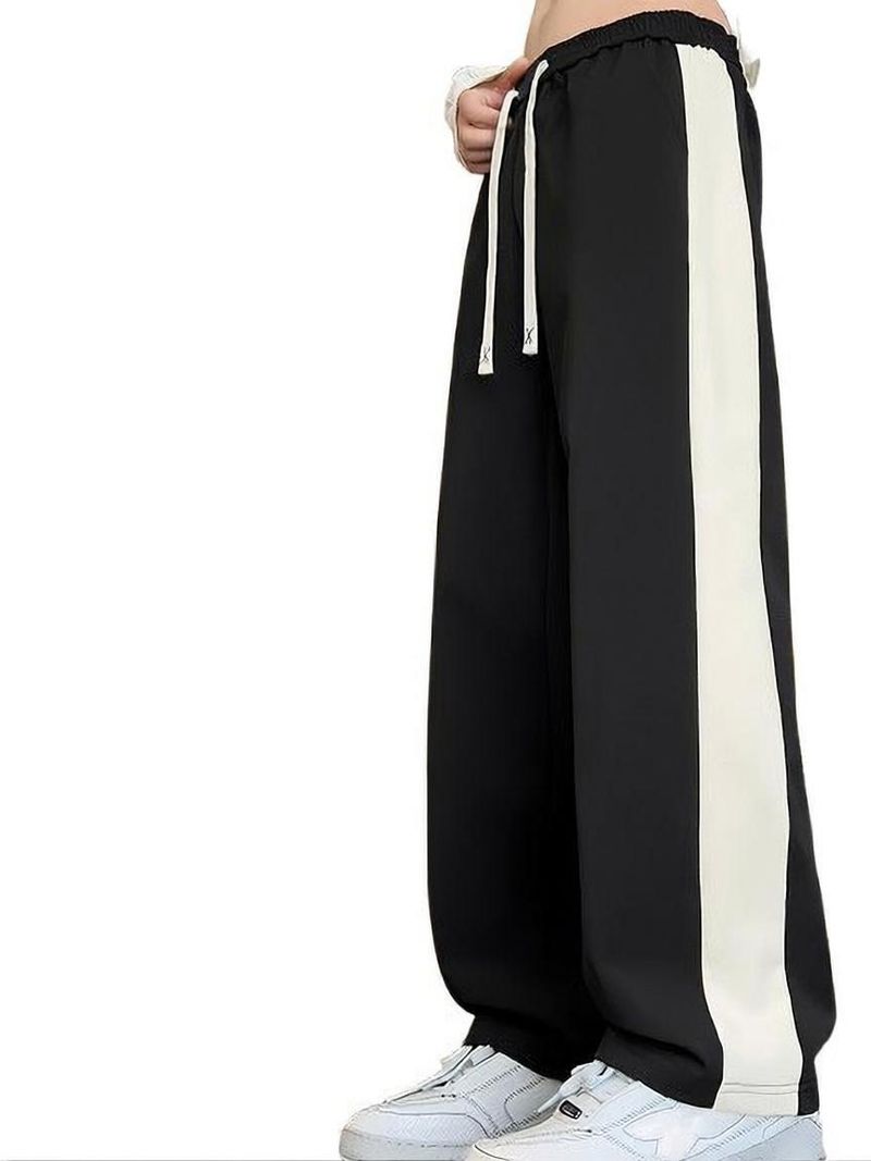 QUTUN Men Black Striped Track Pants - Image 2