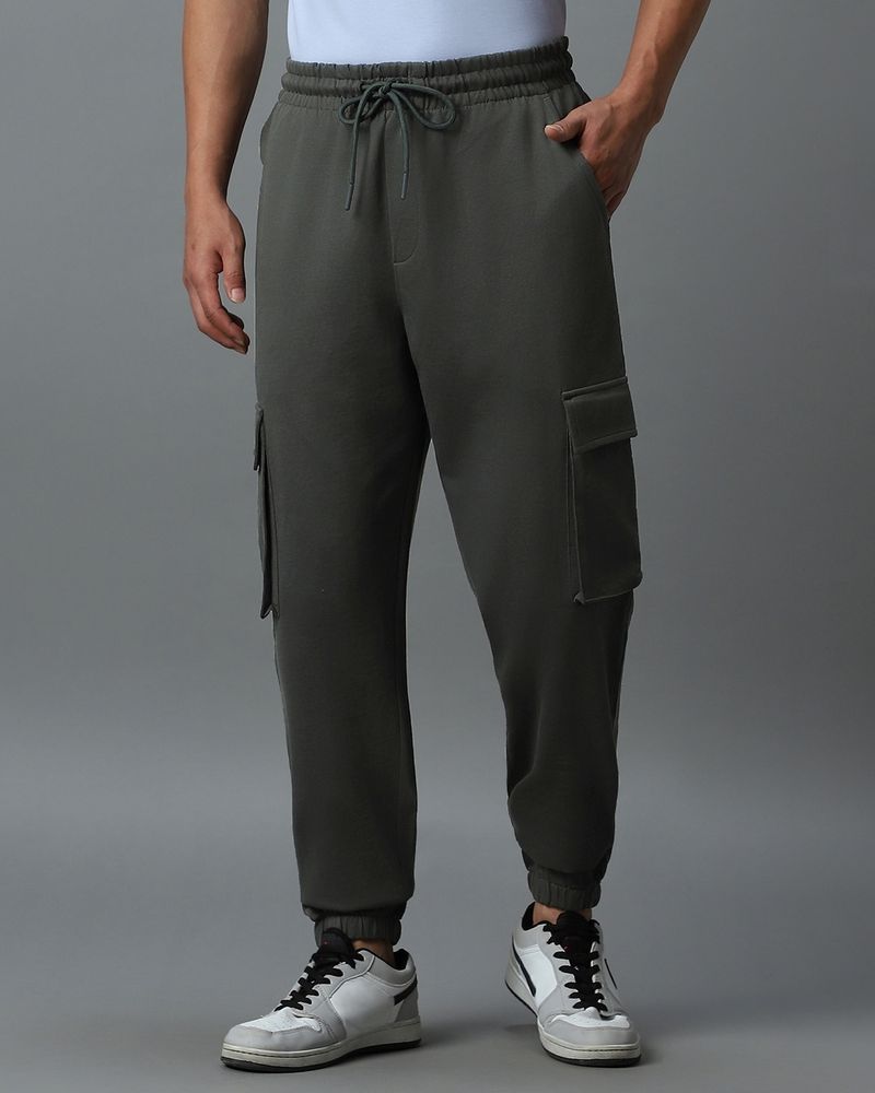 BEWAKOOF Men Solid Grey Track Pants - Image 4