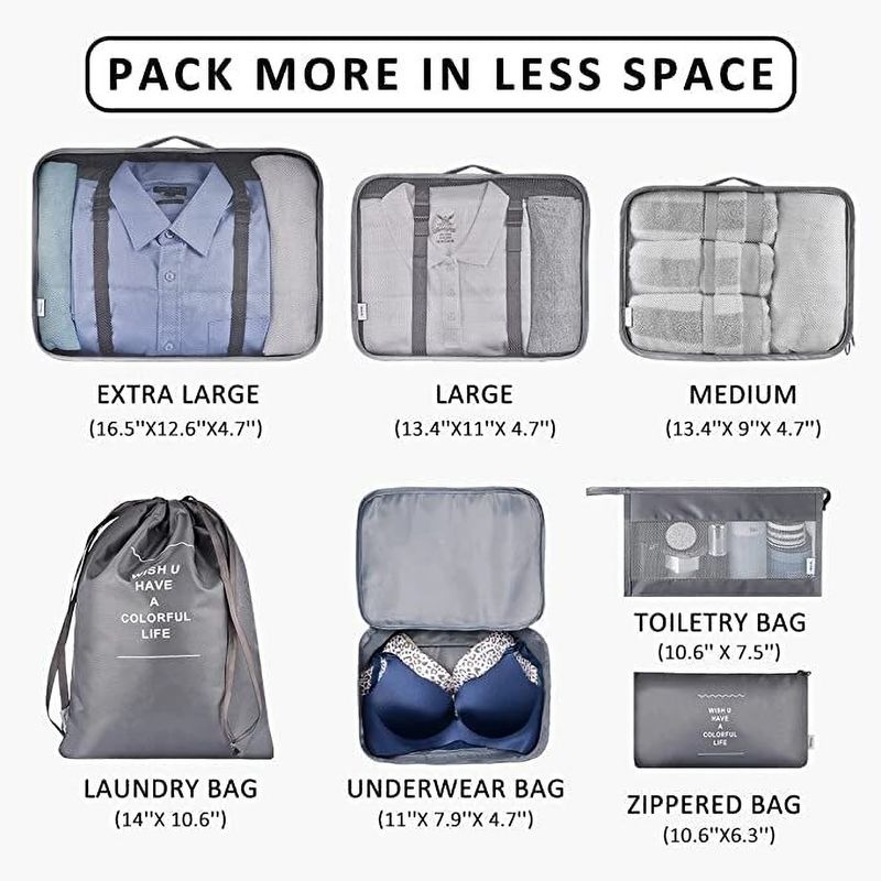 Mungat 7 Pcs Travel Organizer Packing Cubes - Image 6