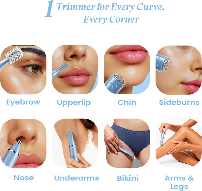 URBANYOG 7-in-1 Women Trimmer for Face, Body & Bikini - Image 6