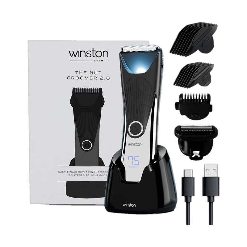 Winston Nut Groomer 2.0 Ultimate Body IPx7 waterproof design Fully Waterproof Body Groomer 120 min Runtime 5 Length Settings (Black) - Image 2