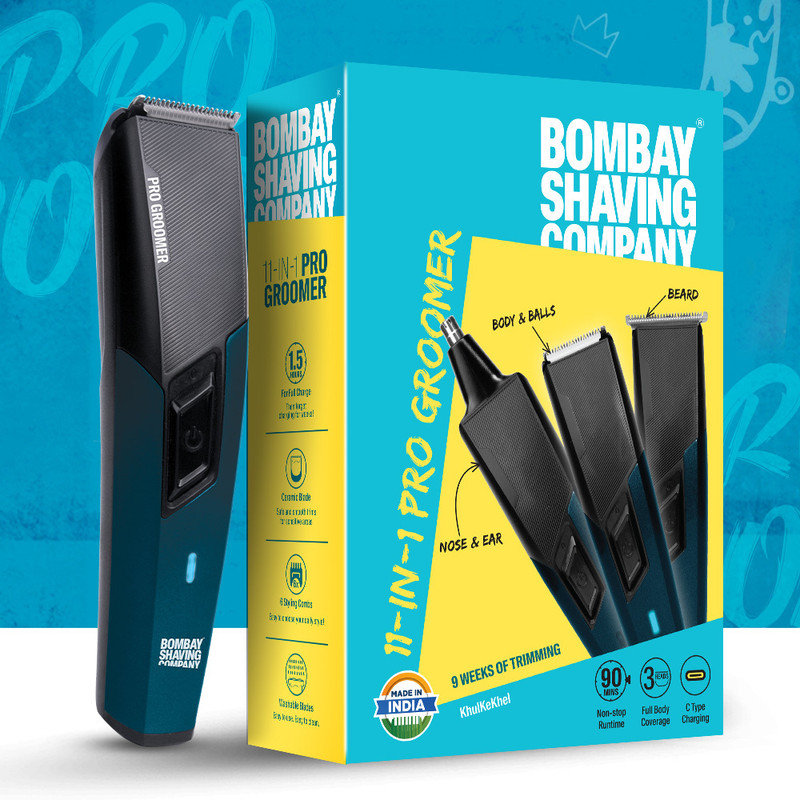 bombay shaving company 11 in 1 pro groomer 90 minute runtime full body coverage 6 styling combs 90 min length settings