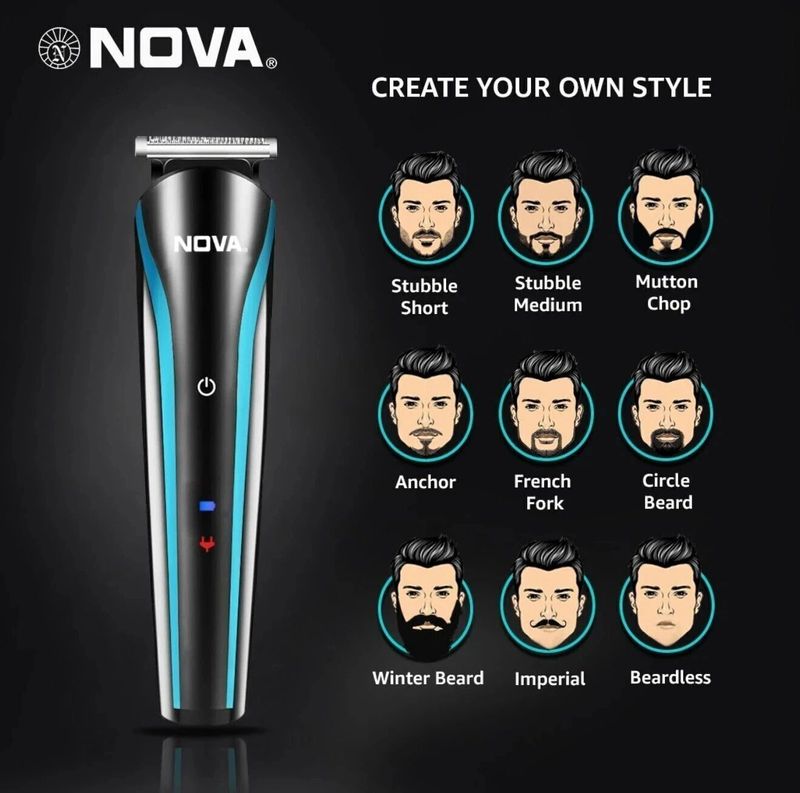 NOVA NG 1145 Beard Trimmer 60 min Black Blue - Image 4