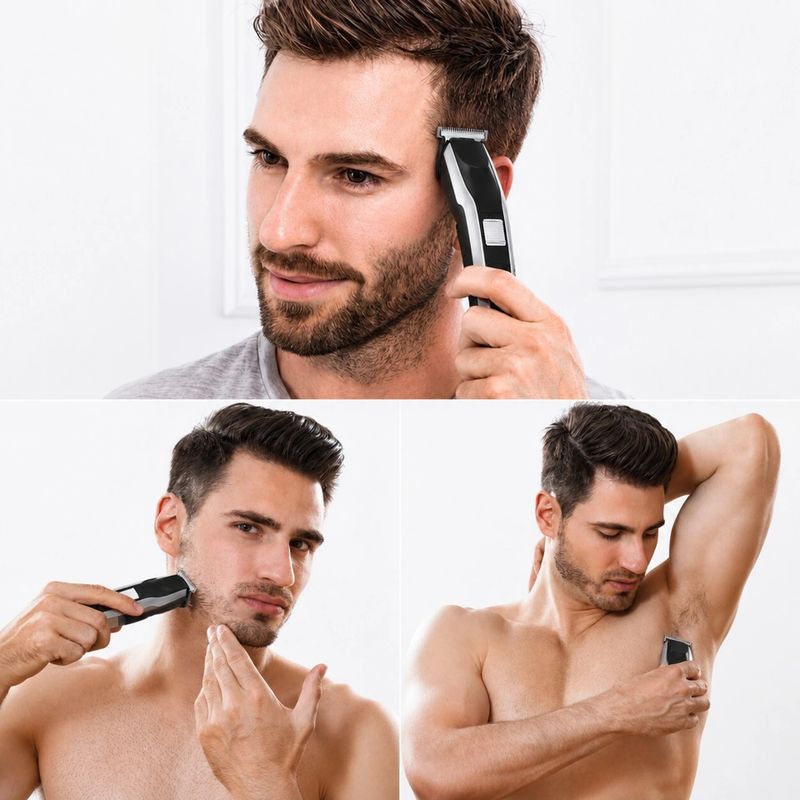 Zeno volt Professional Hair Cutting Machine for Men with Fast Charging and Accessories Fully Waterproof Trimmer 60 min Runtime 4 Length Settings (Silver, Black) - Image 6
