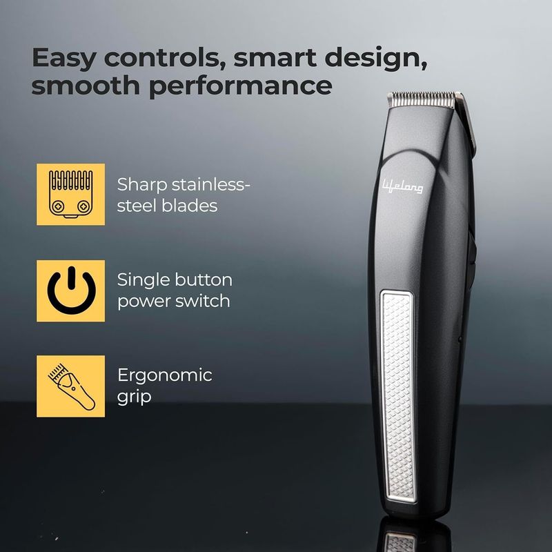 Lifelong Beard Trimmer for Men, Black, 60 min Runtime - Image 3