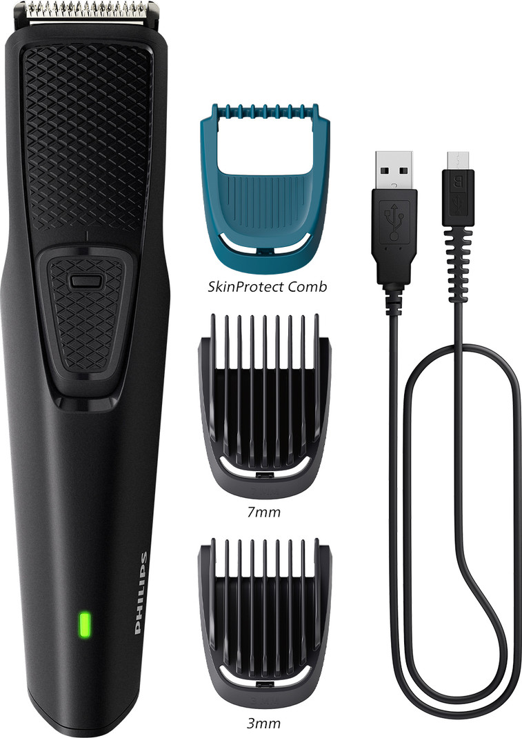 PHILIPS BT1233/18, Dura Power Tech, Skin Safe Trim Trimmer 30 min Runtime 4 Length Settings Black