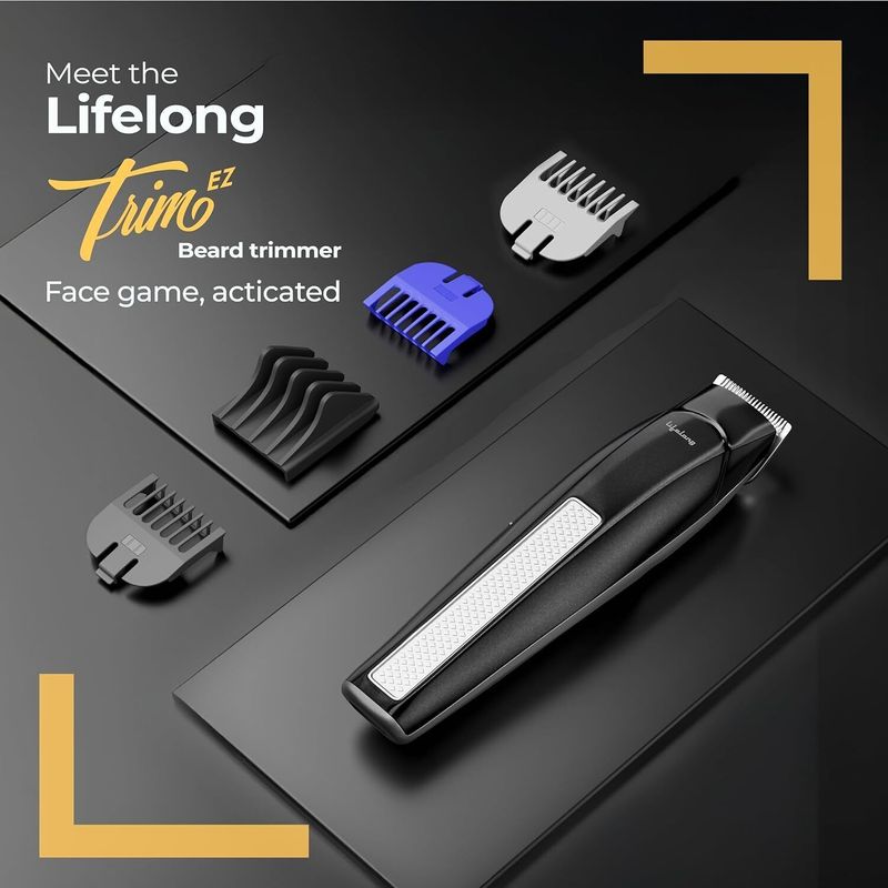 Lifelong Beard Trimmer for Men, Black, 60 min Runtime - Image 4
