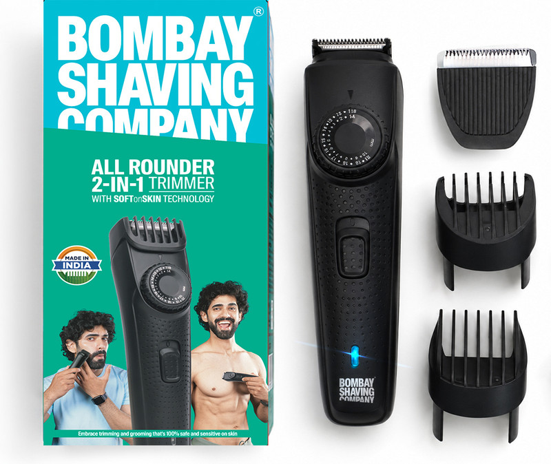BOMBAY SHAVING COMPANY All Rounder-Beard and Body Groomer Fully Waterproof Trimmer 120 min  Runtime 38 Length Settings (Black)