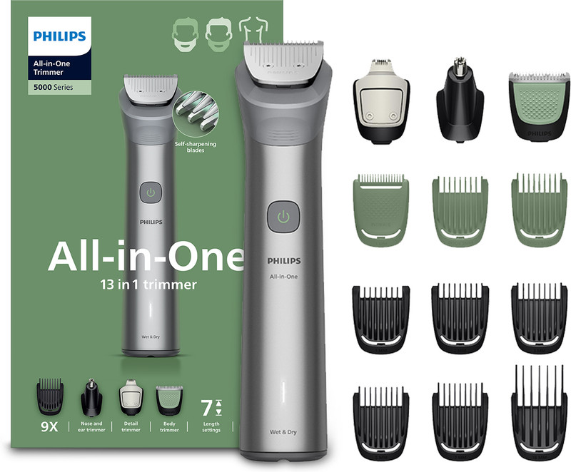 PHILIPS MG5942/15 Trimmer 120 min  Runtime 7 Length Settings Silver
