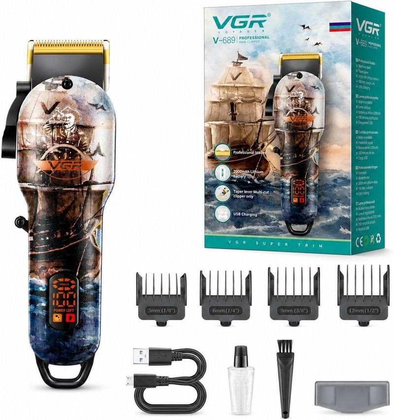 VGR VG-689-R-RE Grooming Kit 180 min 4 Lengths - Image 3