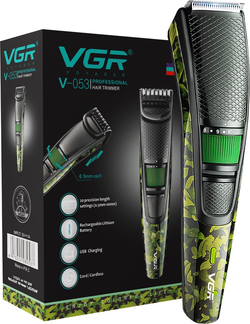 VGR V-053 Camouflage Rechargeable Hair Clipper - Image 2