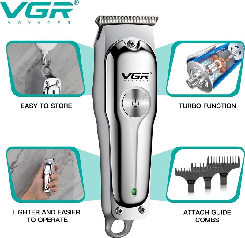 VGR V-071 120 min Body Groomer for Men (Silver) - Image 3