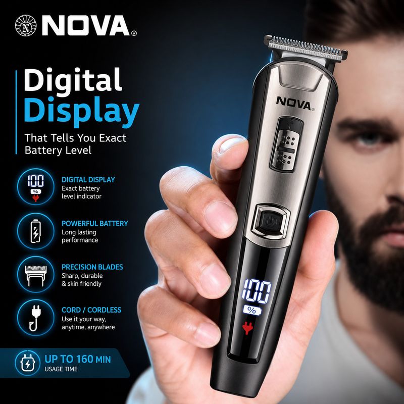 NOVA NG 1153 USB Trimmer 160 min 20 Lengths - Image 3