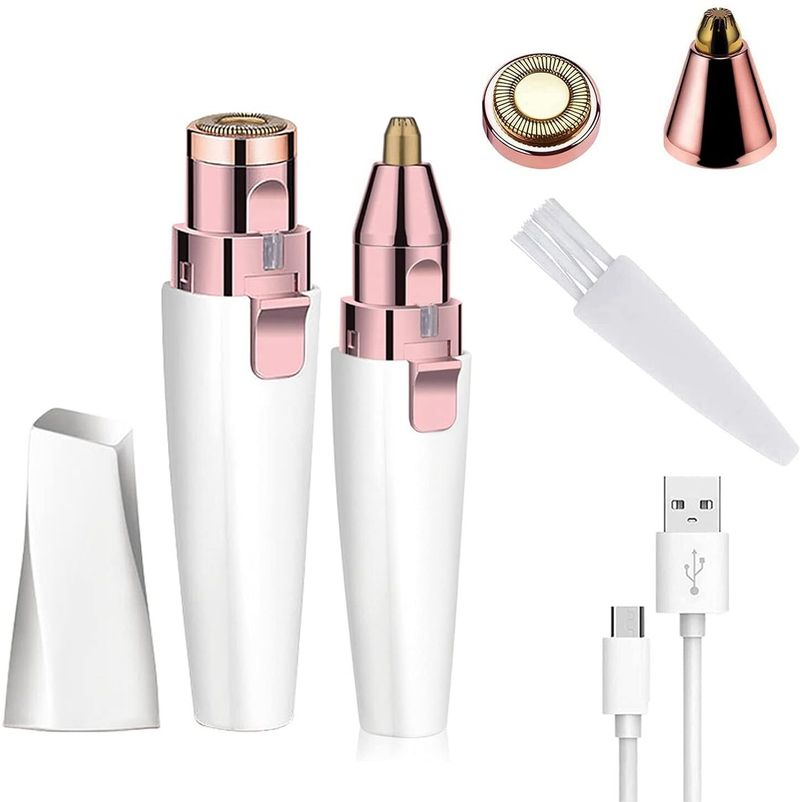 AACHARYA 2-in-1 Eyebrow Trimmer Cordless Epilator (White) - Image 2