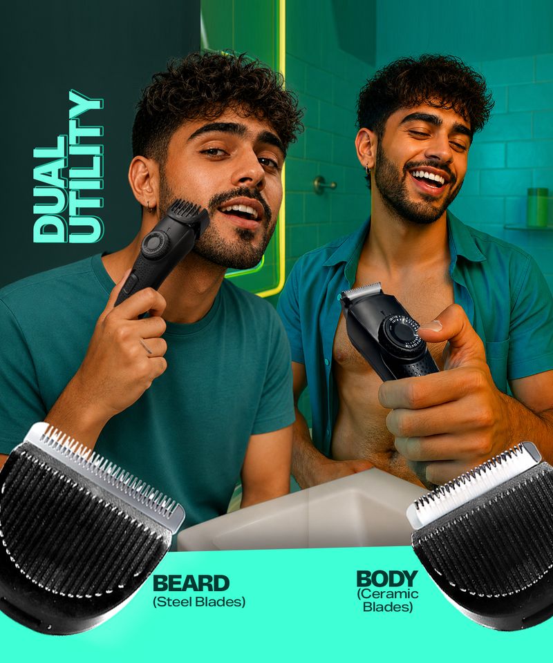 BOMBAY SHAVING COMPANY All Rounder-Beard and Body Groomer Fully Waterproof Trimmer 120 min Runtime 38 Length Settings (Black) - Image 6