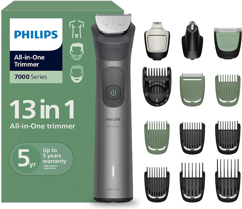 Philips Mg7922/65, 13-in-1 All In One Trimmer Men- Beard, Hair, Body, Nose & Intimate Trimmer 120 Min Runtime 17 Length Settings