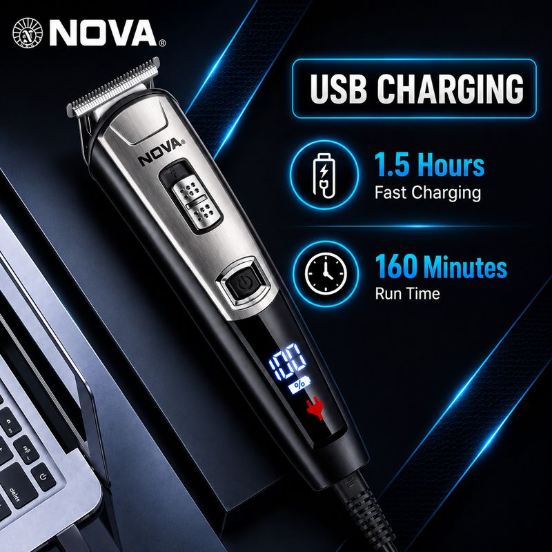 NOVA NG 1153 USB Trimmer 160 min 20 Lengths - Image 6