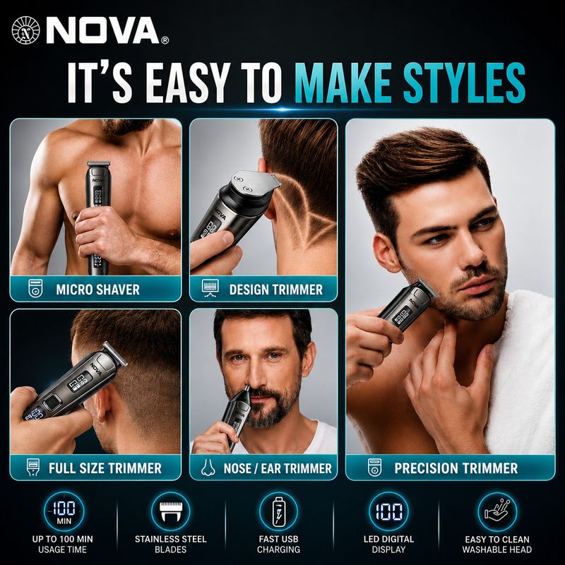 NOVA NG 1153 USB Trimmer 160 min 20 Lengths - Image 5