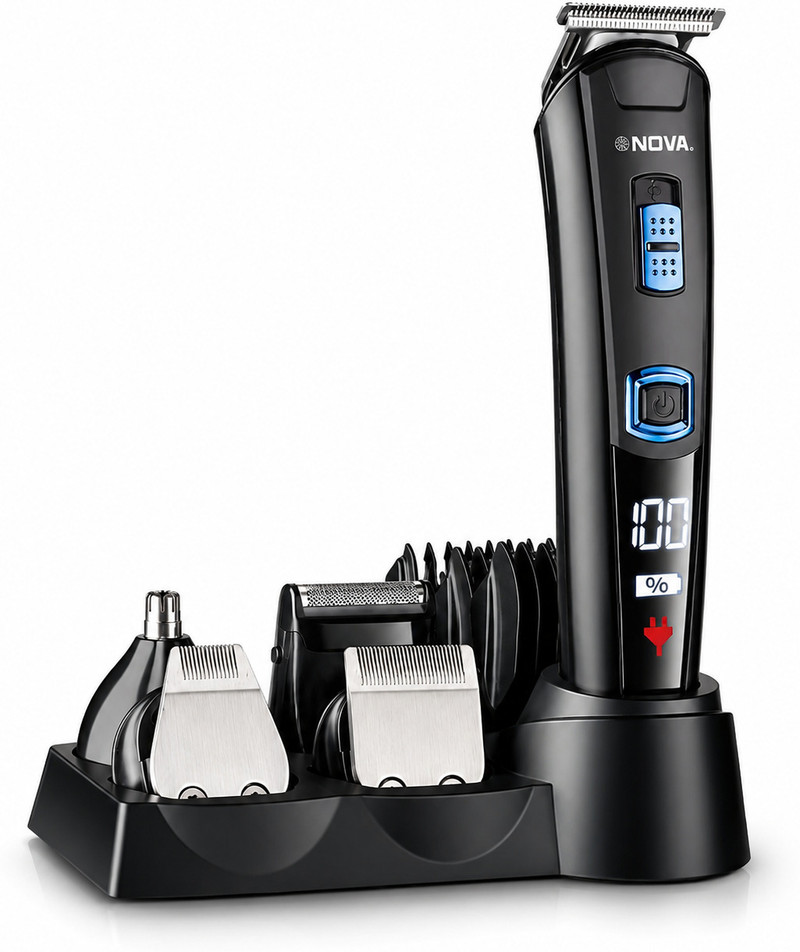 NOVA NG 1153/05 Digital USB Trimmer 160 min  Runtime 20 Length Settings (Multicolor)
