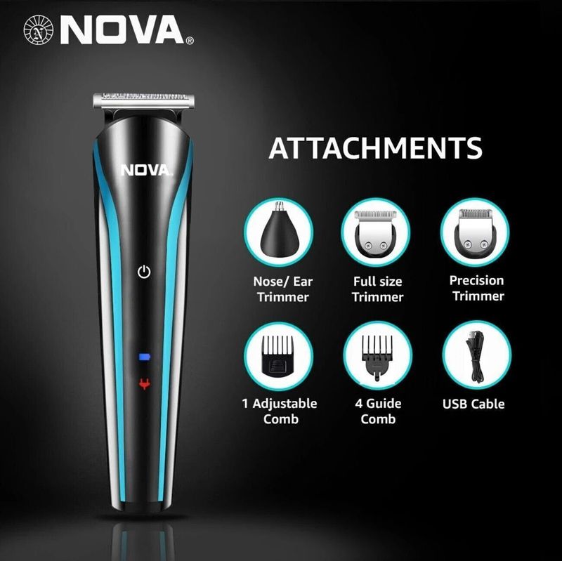 NOVA NG 1145 Beard Trimmer 60 min Black Blue - Image 6