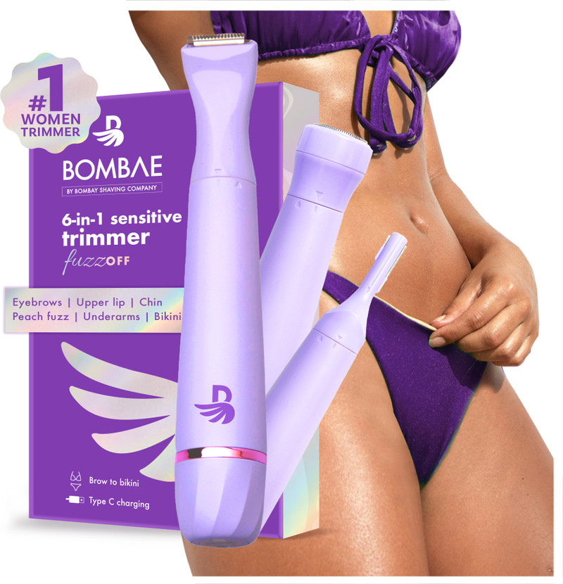 Bombae Women Trimmer Fully Waterproof Trimmer 90 Min  Runtime 3 Length Settings (Purple)