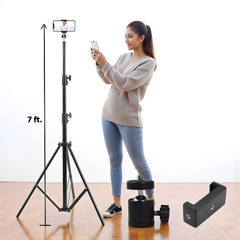 BONTECH 7 Feet Aluminium Tripod Stand - Image 6