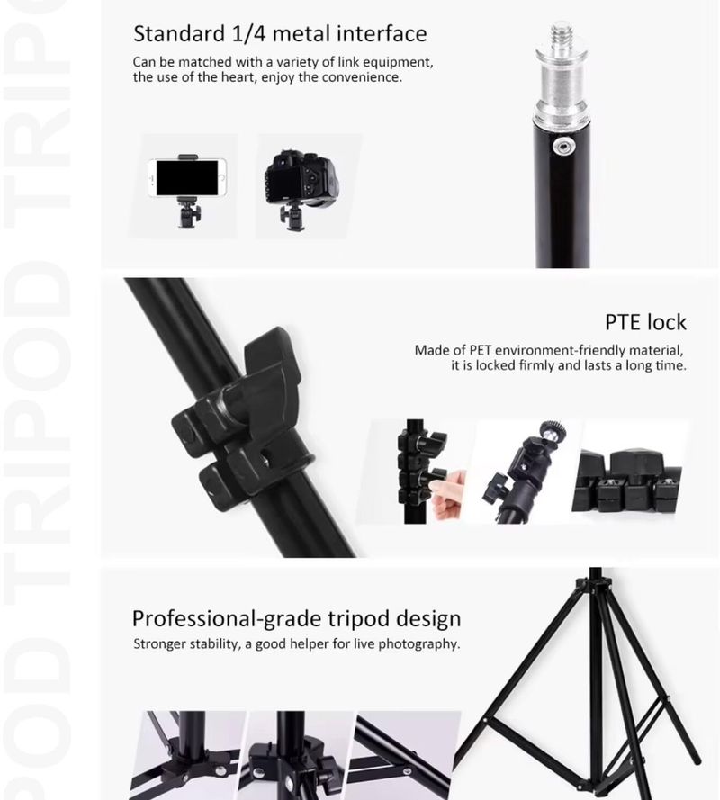 Flipkart SmartBuy 7 Feet Aluminum Alloy Studio Light Stand Tripod (Black, Supports Up to 10000 g) Tripod (Black, Supports Up to 10000 g) - Image 6