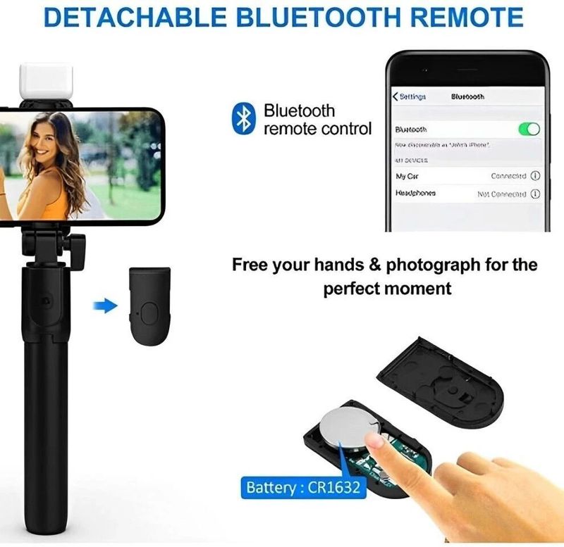 SquidFit Fill Light-Rotating Phone Holder Tripod Black - Image 4