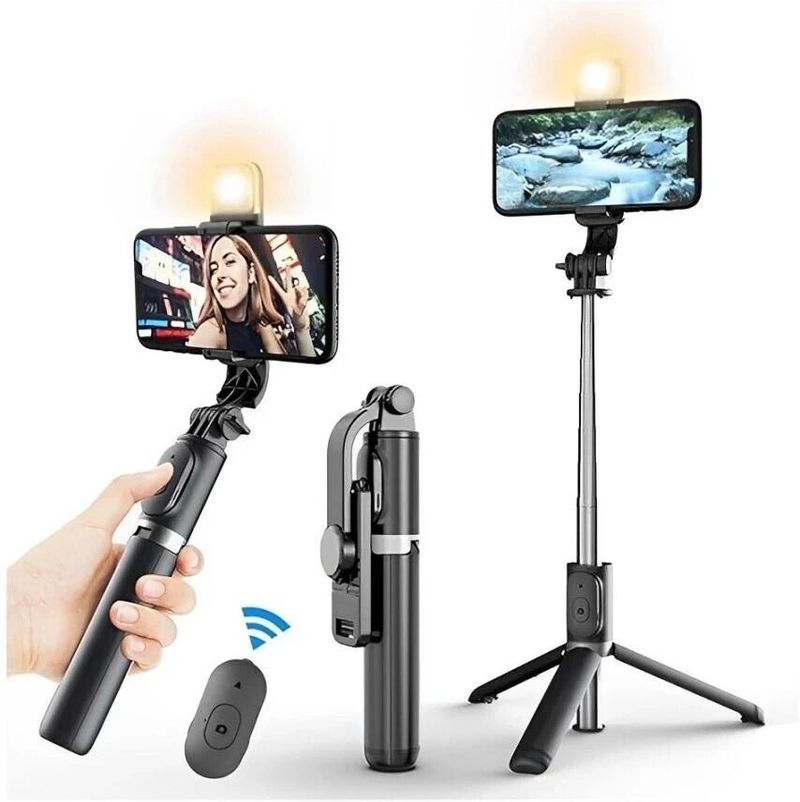SquidFit Fill Light-Rotating Phone Holder Tripod Black - Image 3