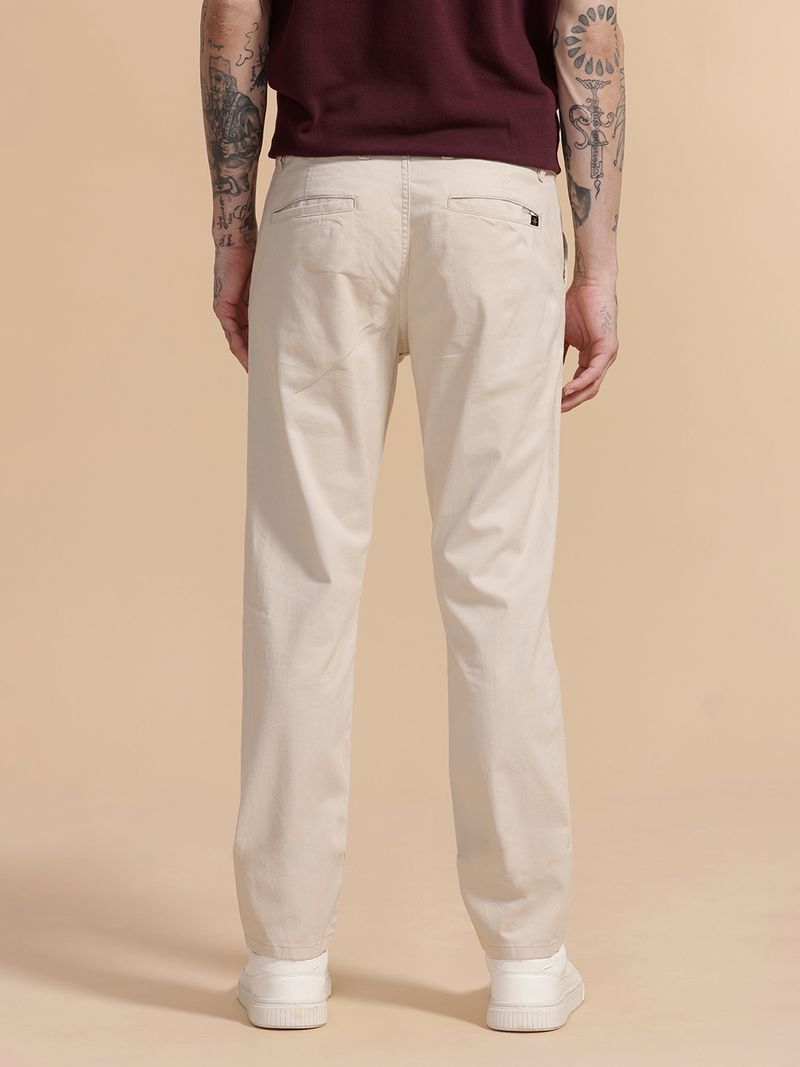 WROGN Men Slim Fit Beige Trousers - Image 5