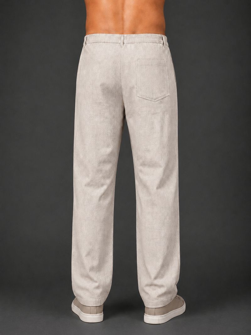 Roadster Men Beige Linen Blend Trousers - Image 3