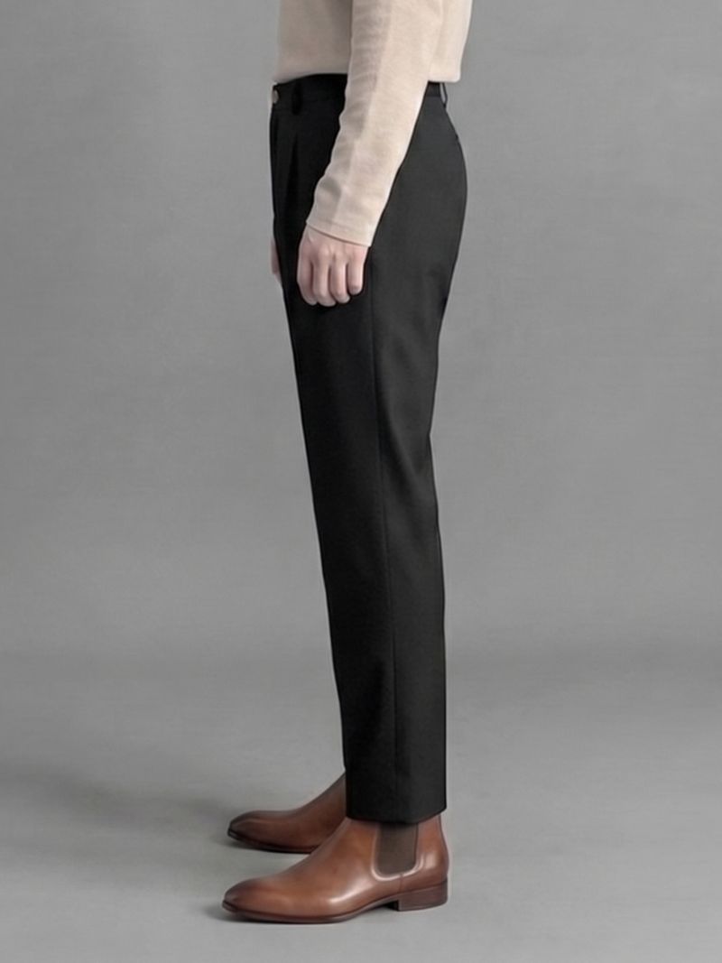 SRTREADERS Men Black Lycra Blend Trousers - Image 5