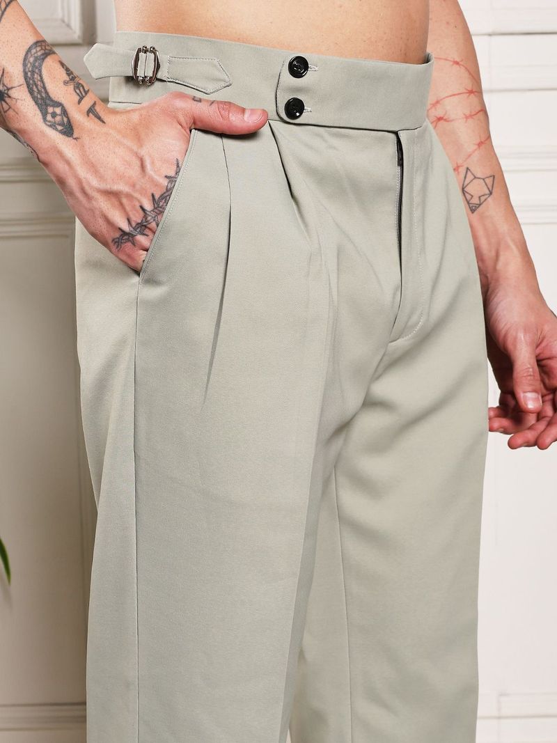VASTRANU Men Loose Fit Grey Trousers - Image 5