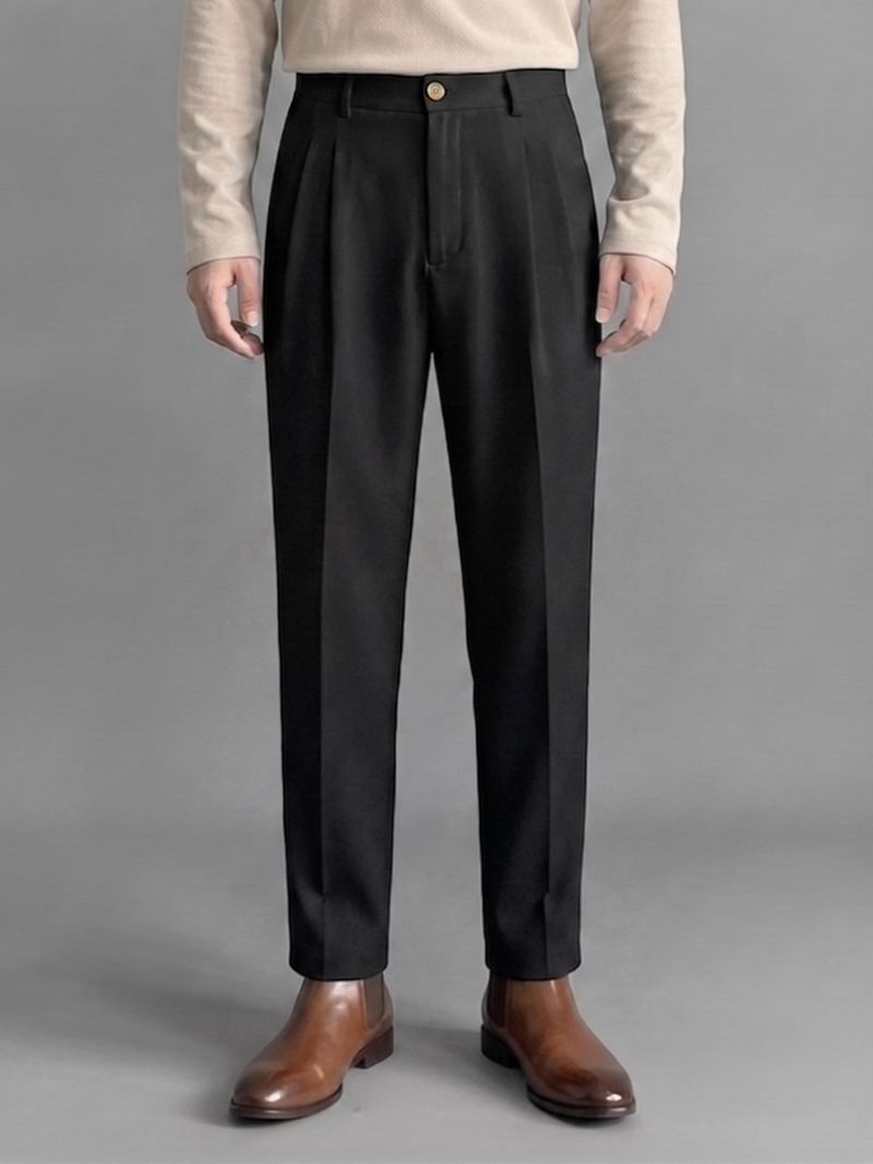 SRTREADERS Men Black Lycra Blend Trousers - Image 2