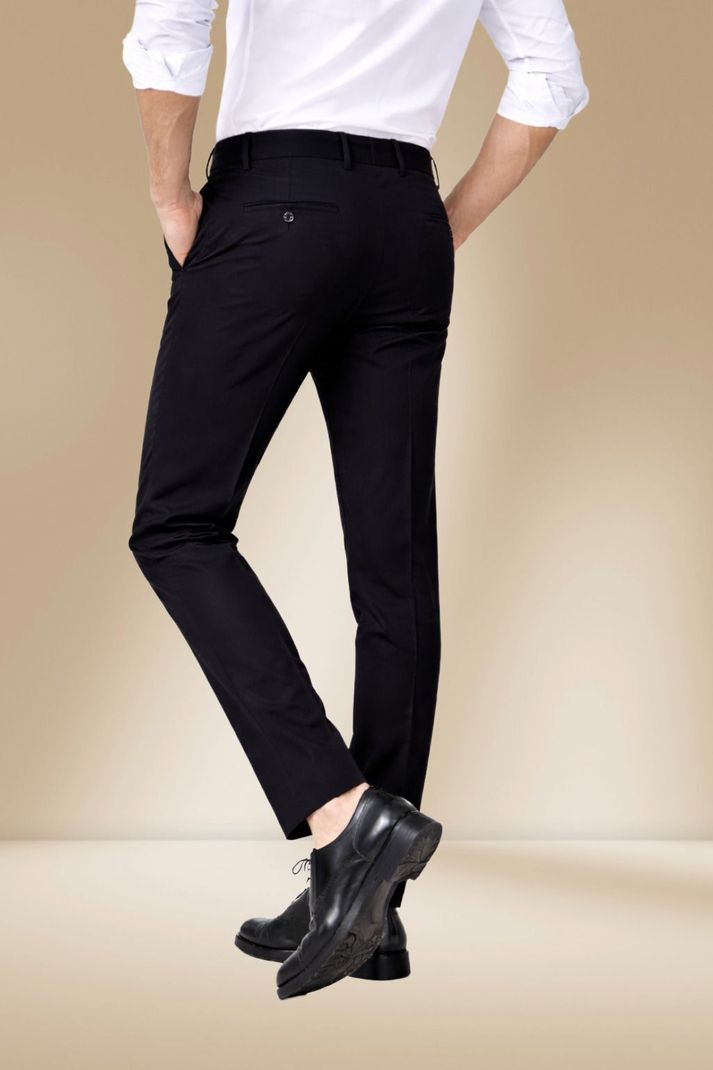 ViGit Men Black Cotton Blend Trousers - Image 3