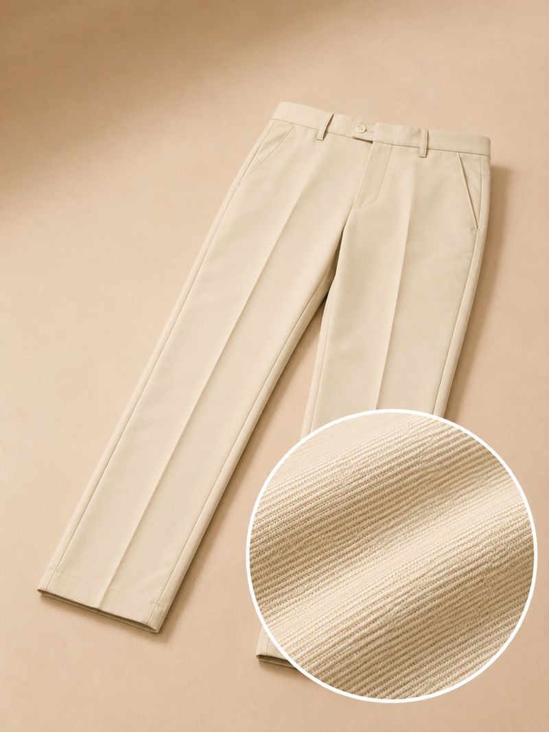 GANPATISULZ Men Slim Fit Beige Trousers - Image 6