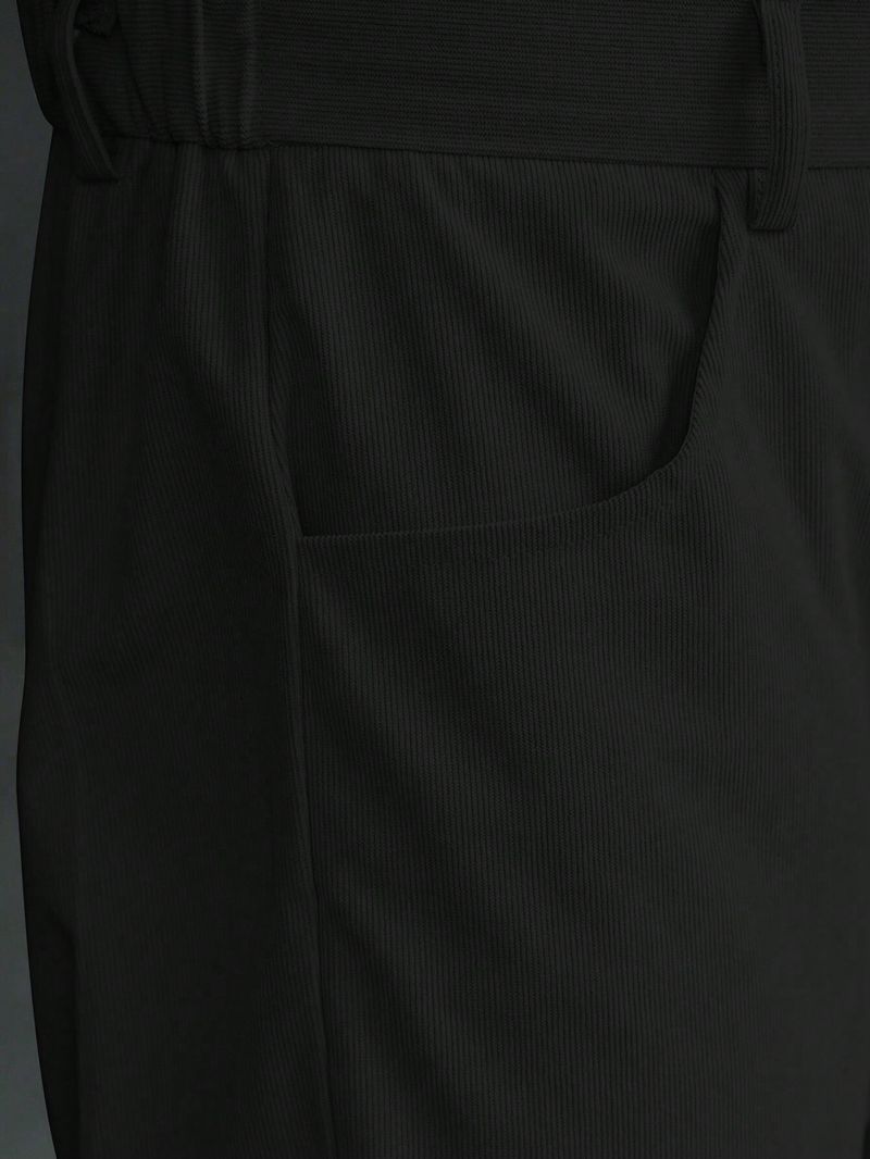 Plus91 Men Loose Fit Black Lycra Blend Trousers - Image 5
