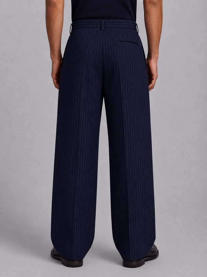 mtwn Men Relaxed Blue Cotton Blend Trousers - Image 6