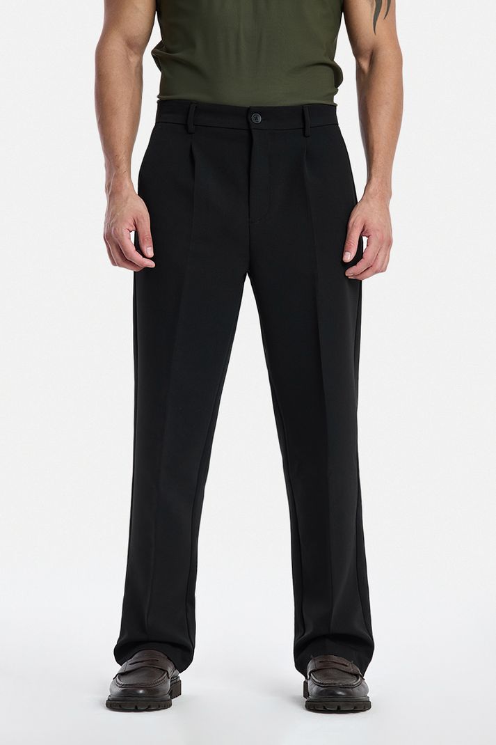 Snitch Men Straight Fit Black Polyester Trousers - Image 5